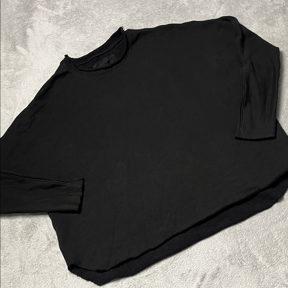 Frank & Eileen S 100% Cotton Black Anna Long Sleeve Capelet Triple Fleece
